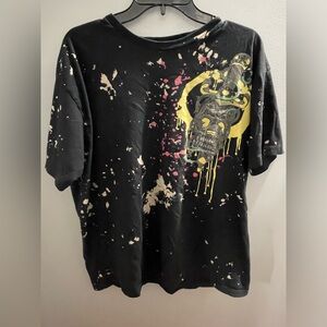 Top creation black multicolored skull t-shirt, size XL